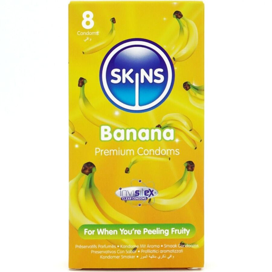Skins – Premium Banana-flavored Condom Pack (8 Pcs)