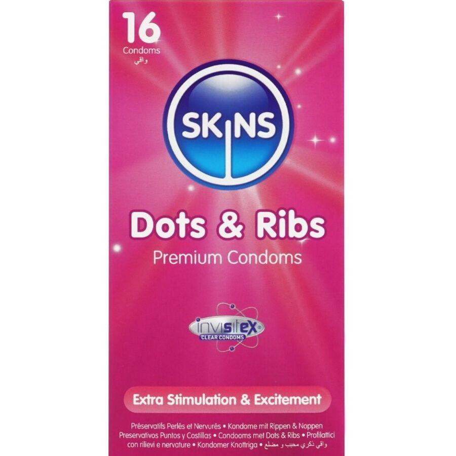 Skins – Premium Dotted And Ribbed Condoms Pack Of 16