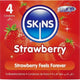 Skins - Strawberry Flavored Premium Condoms In A Pack Of 4