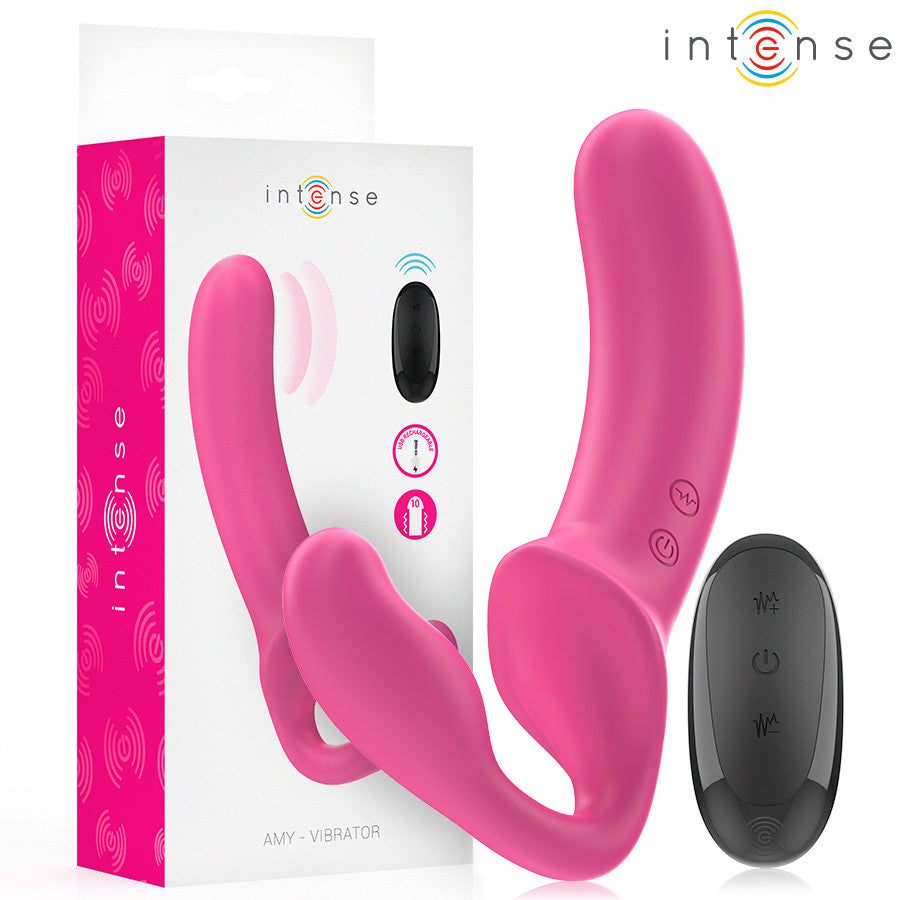 Intense - Amy Double Vibrator With Remote Control 20 Cm Pink