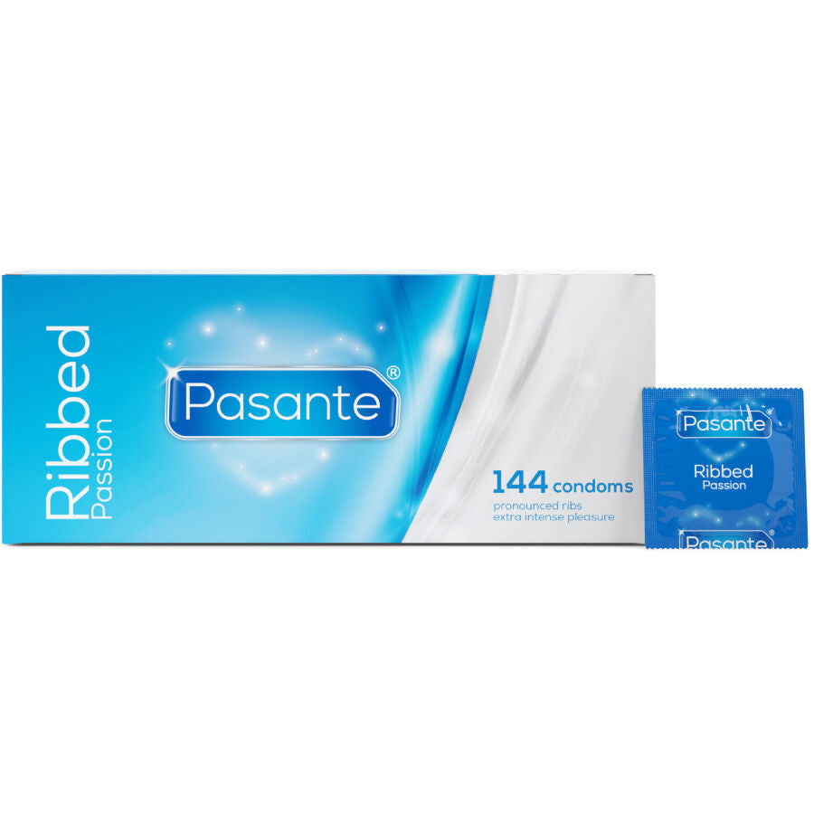Pasante – Ribbed Passion Condoms Box Of 144