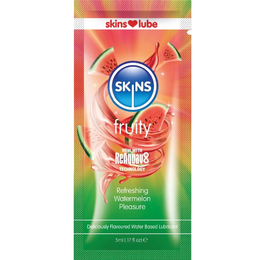 Skins Water-based Lubricant 5 Ml Watermelon Flavor Single Dose