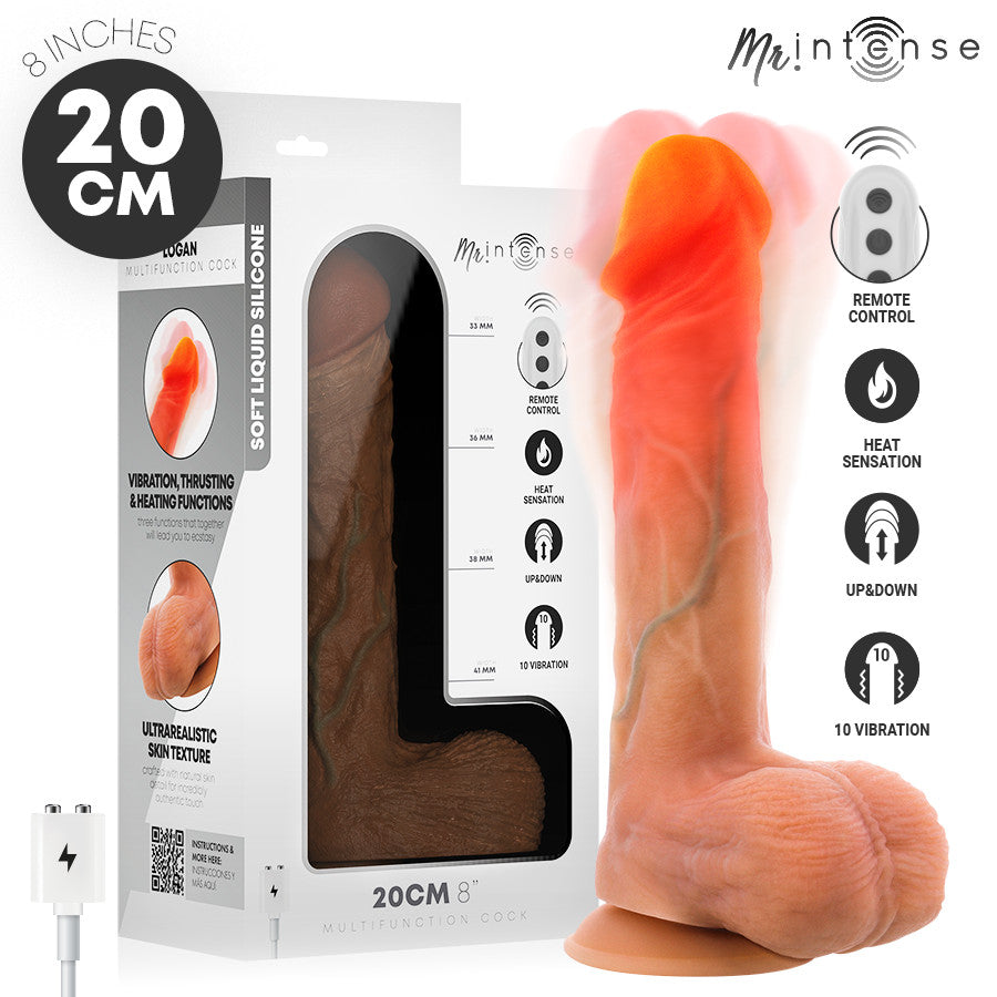 Mr Intense Vibrator Dildo Water Heater Remote Control 20 Cm Silicone Black