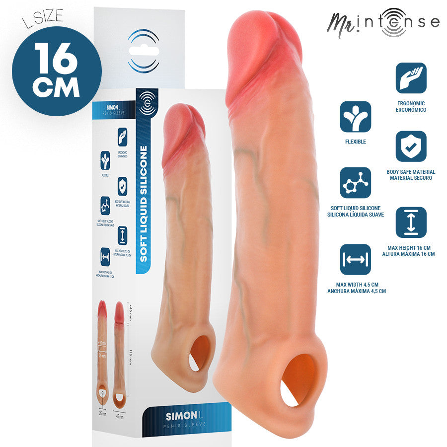 Mr Intense Penis Sleeve Flexible Silicone 16 Cm Black