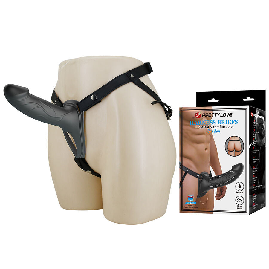 Pretty Love Landon Black Vibrating Strap-on