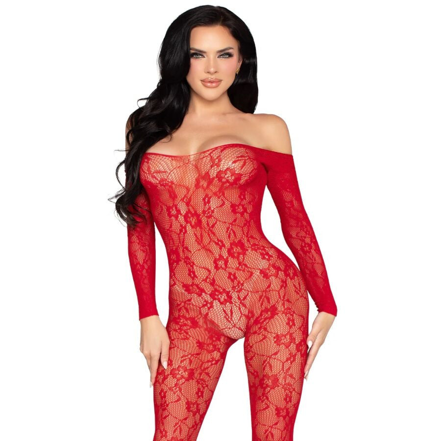 Leg Avenue - Lace Lingerie Bodystocking In Red