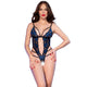 Chilirose Body Spitze Blumenmuster L/XL Blau
