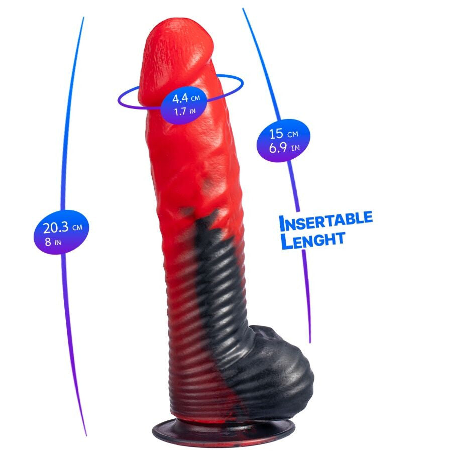 Silexd Dildo Thermoreactive Temperature-retaining 20.3 Cm Red-black