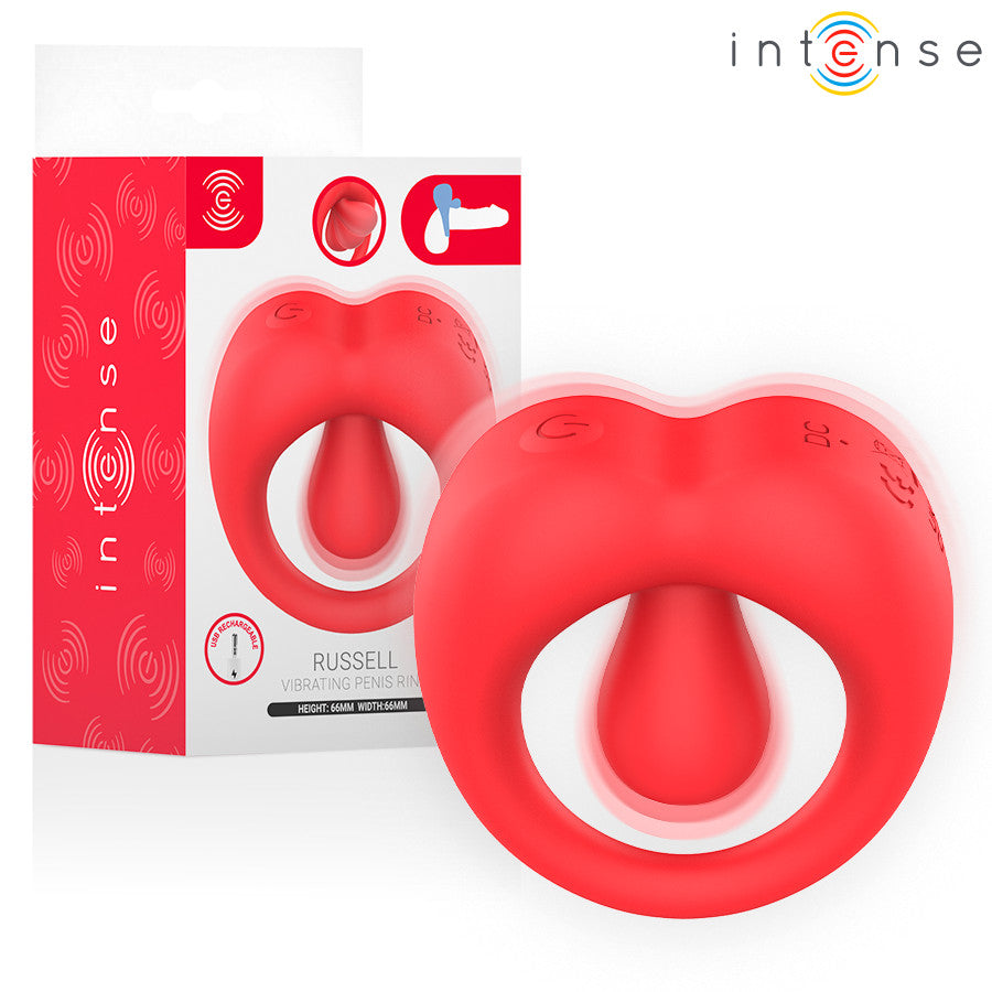 Intense Penis Ring Vibrating Clitoral Stimulator Usb Rechargeable Red
