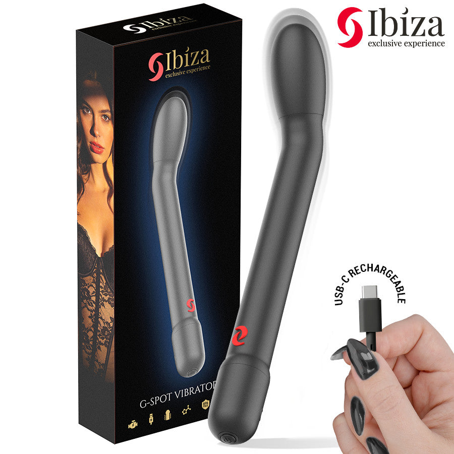 Ibiza Vibrator G-spot Stimulator Suction 10 Modes Waterproof Usb Charging Black 188 Mm