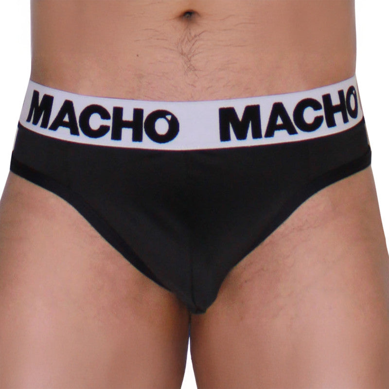 Macho Men's Thong Socks With Double Support Black L
