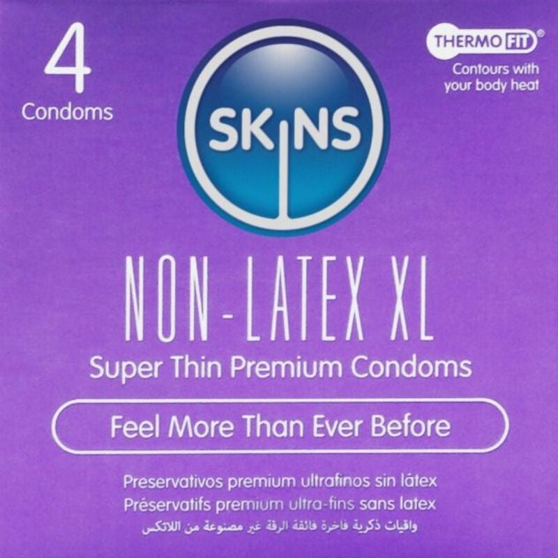 Skins Condoms Latex-free Ultra Thin 57 Mm Xl 4-pack