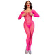 Chilirose Bodystocking Neon Pink S/m Long Sleeve Mesh Material