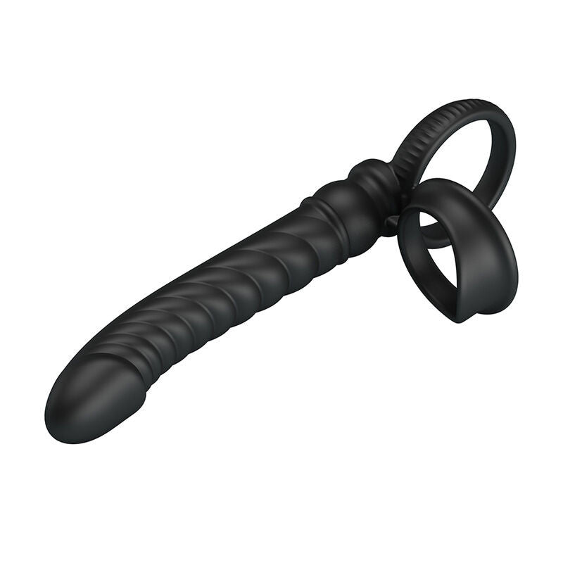 Pretty Love Anal Vibrator 10 Vibrations Ergonomic Ring Ribbed Black