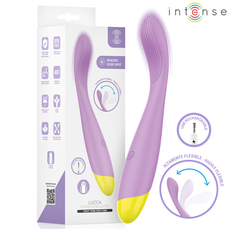 Intense G-spot Stimulator Usb Rechargeable 10 Vibration Modes Flexible 19 Cm Black