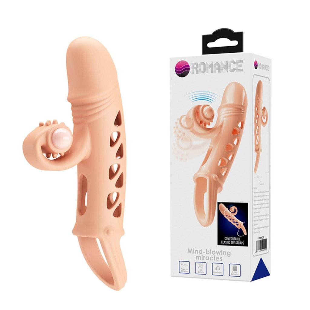 Romance Penis Sleeve Vibrating Clitoral Stimulator Invigorating Skin Color