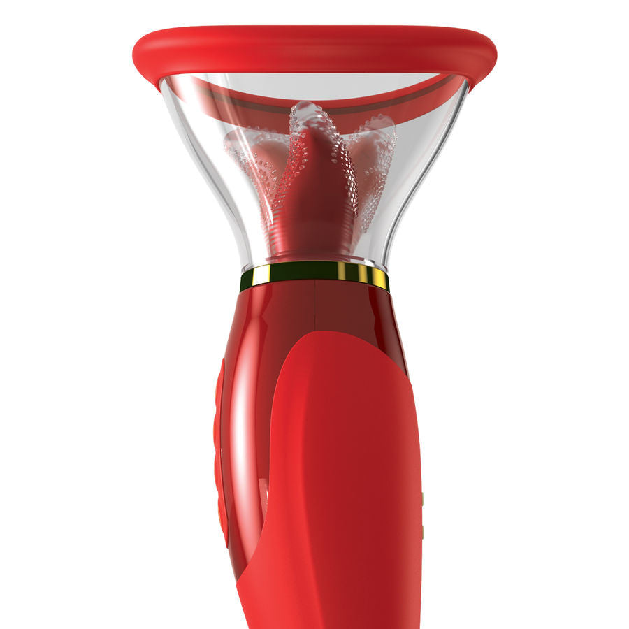Fantasy For Her Vibrator Suction Tongue Vibrating G-spot Stimulating Red 24k Gold Decoration