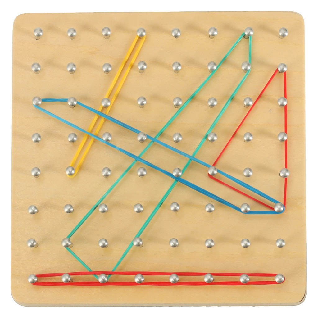 Geoboard Geoplan Wooden Puzzle Creating Shapes With Rubber Bands