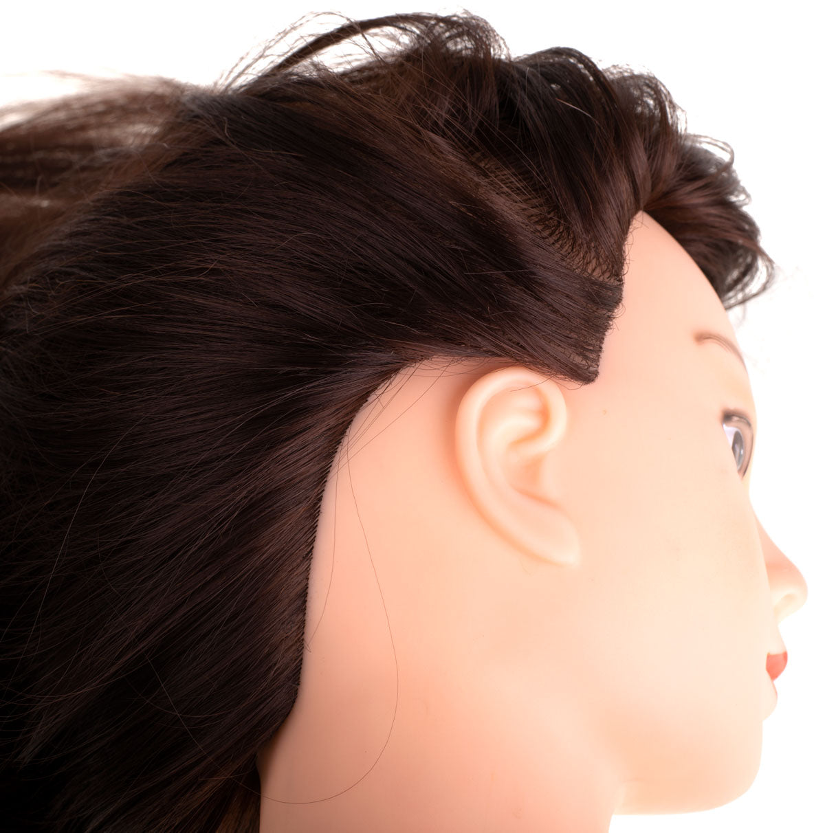 Hairdresser Training Head Natural Hair Brown
