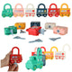 Educational Game Puzzle Car Blocks Padlocks Sensory Toy Montessori