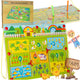 Magnetisch doolhofspel Houten bord Reisboerderij 2 spelers
