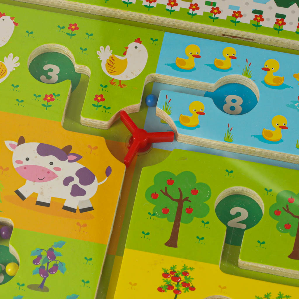 Magnetisch doolhofspel Houten bord Reisboerderij 2 spelers