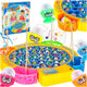 Family Game Fish Fishing 45 Fish + 4 Rods