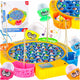 Family Game Fish Fishing 45 Fish + 4 Rods