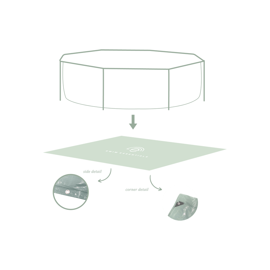 Swim Essentials Ground Cover For Round Pool - Green - Essence - Ø 300 Cm