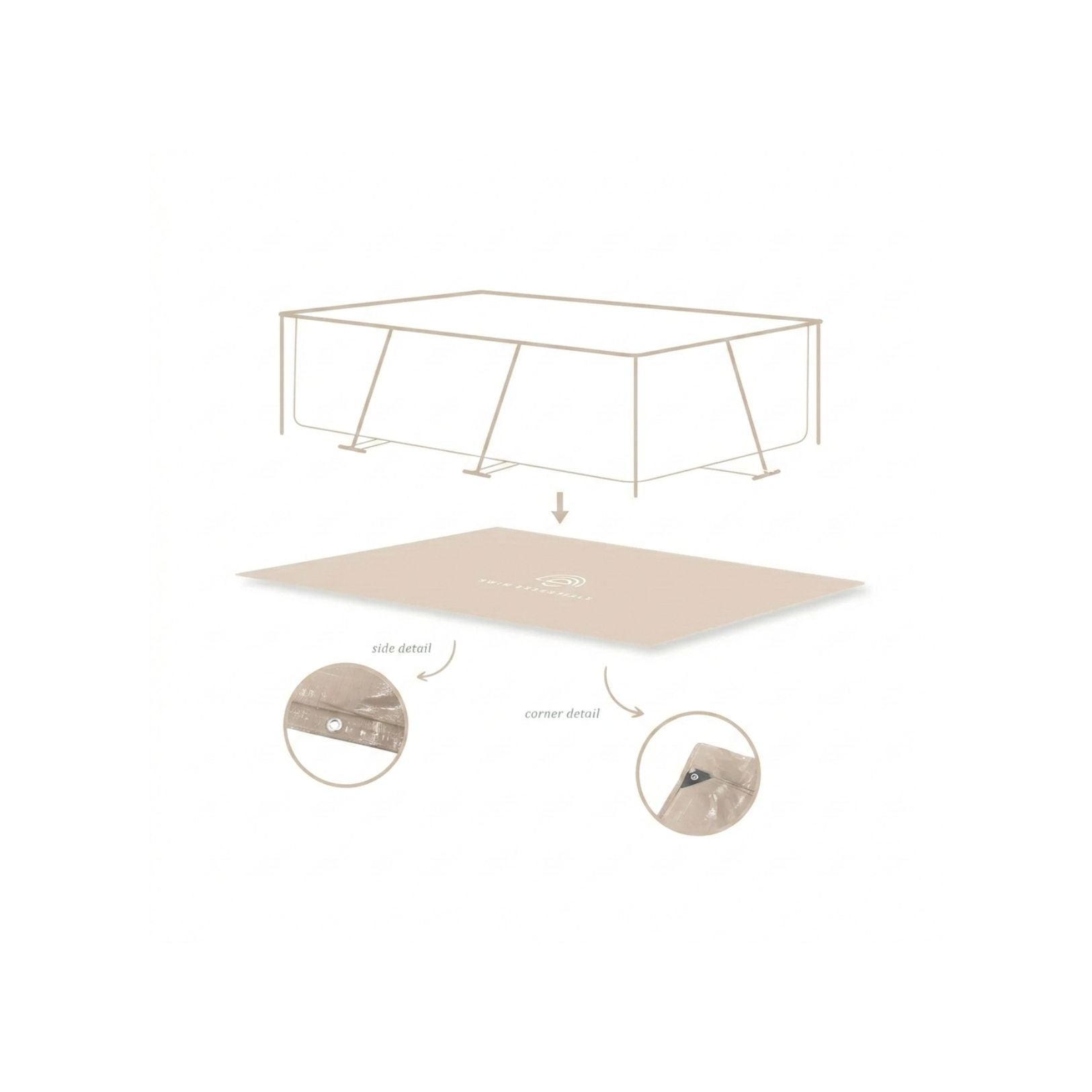 Swim Essentials Ground Cover For Pool - Beige - Essence - 300 X 200 Cm