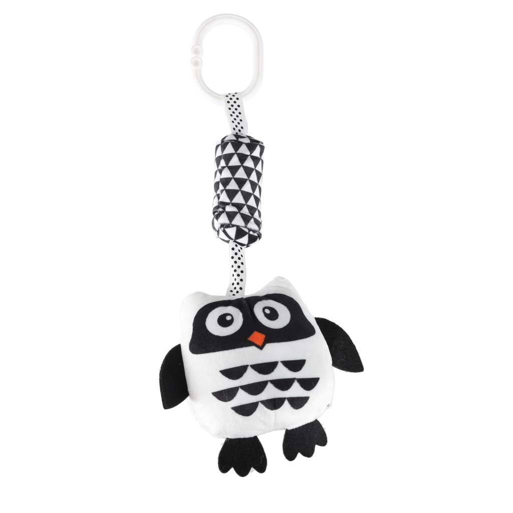 Sensory Pendant Rattle Contrast Owl