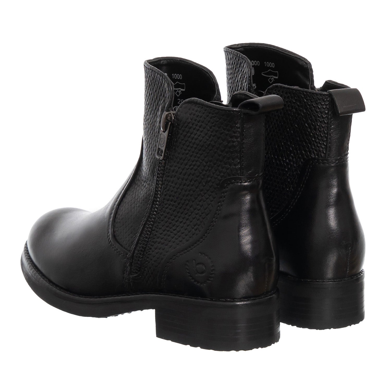 Bugatti Botas Mujer Piel Natural Stiefelette Negro Negro