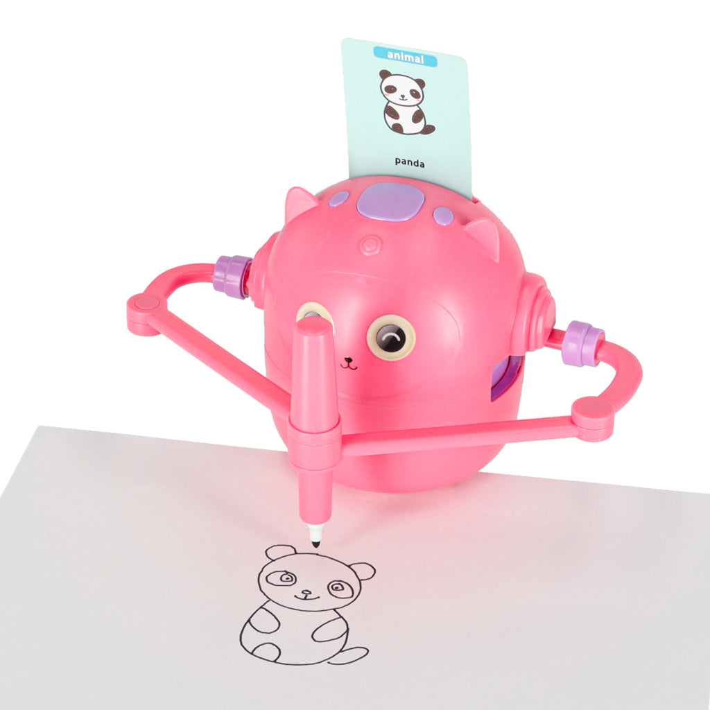 Educational Robot Interactive Learning To Draw Writing Fiche Set Markers Pink