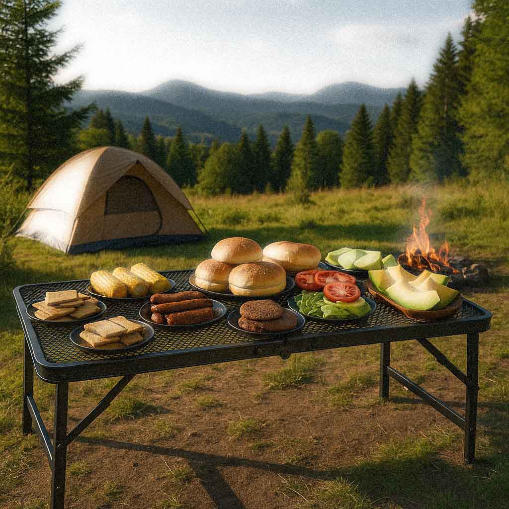 Luaro Travel Table Camping Catering Folding Table 80 X 40 X 66 X 37 Cm
