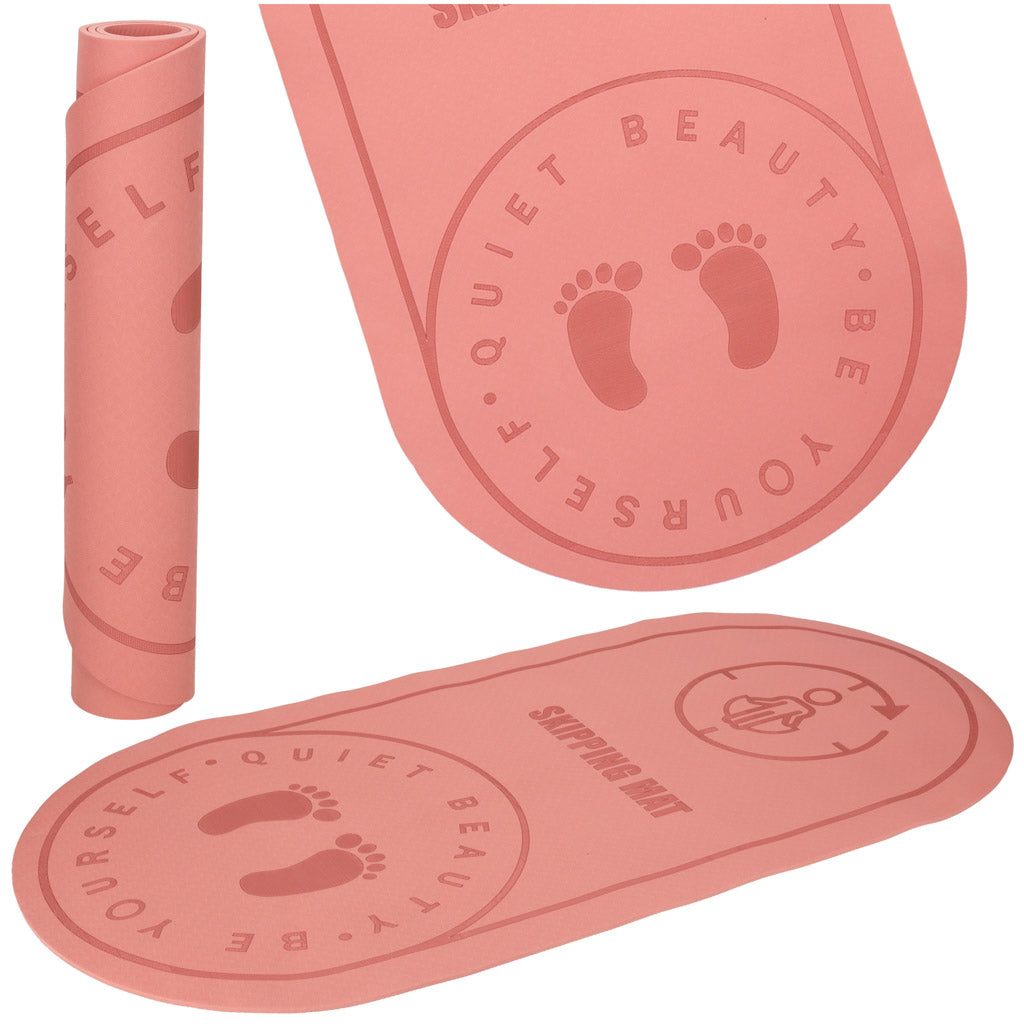 Tapete para exercícios de salto de ioga à prova de som antiderrapante 127x63x0,6 cm rosa