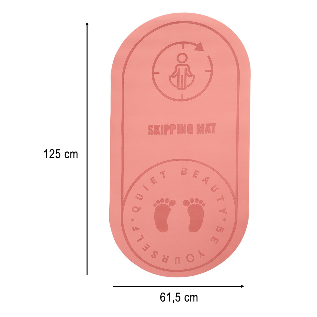 Tapete para exercícios de salto de ioga à prova de som antiderrapante 127x63x0,6 cm rosa