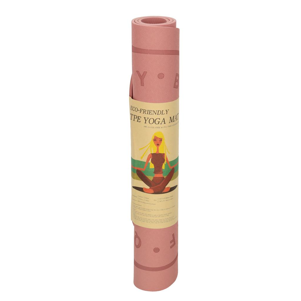 Tapete para exercícios de salto de ioga à prova de som antiderrapante 127x63x0,6 cm rosa