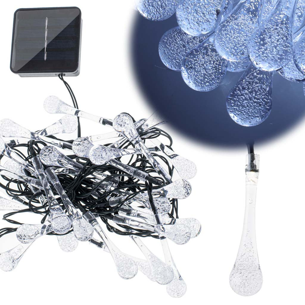 Solar Garden Icicle Lights 6.5m 30led Cold White