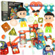 Magnetic Blocks Marble Ball Track Glowing 202 Pieces