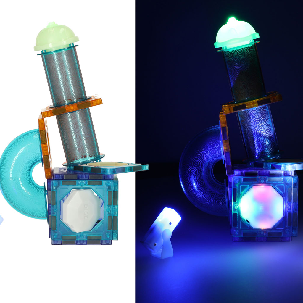 Magnetic Blocks Marble Ball Track Glowing 49 Elements