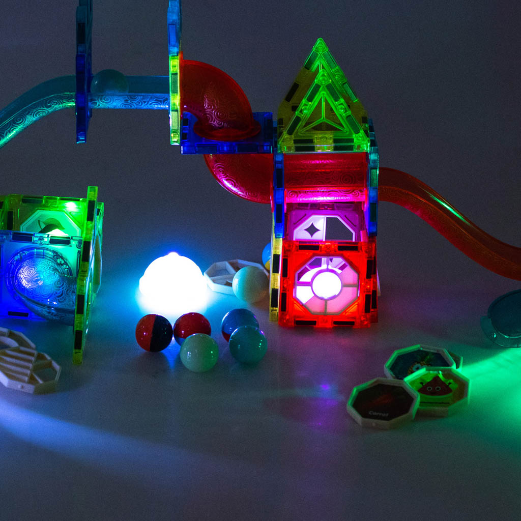 Magnetic Blocks Marble Ball Track Glowing 75el