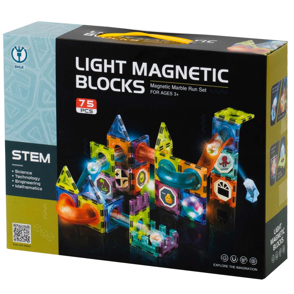 Magnetic Blocks Marble Ball Track Glowing 75el