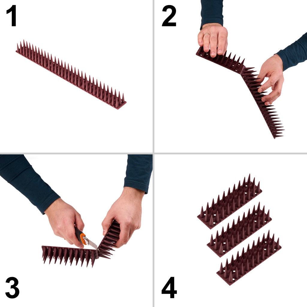Picchi Per Piccioni Striscia Dissuasore Uccelli Plastica Densa Marrone 8el. 43 cm
