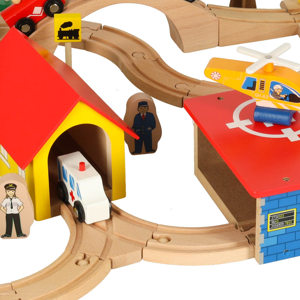 Wooden Train Train Locomotive City 69el