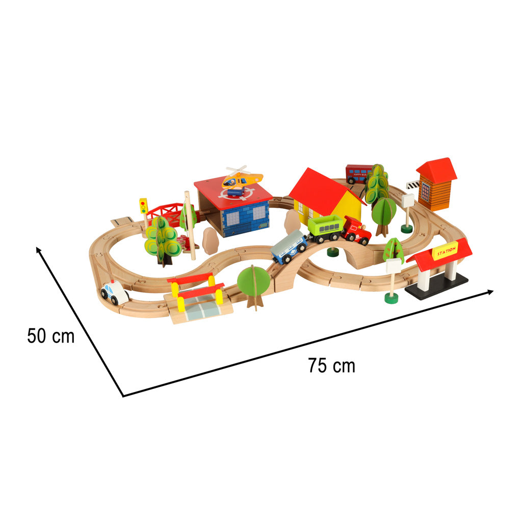 Wooden Train Train Locomotive City 69el