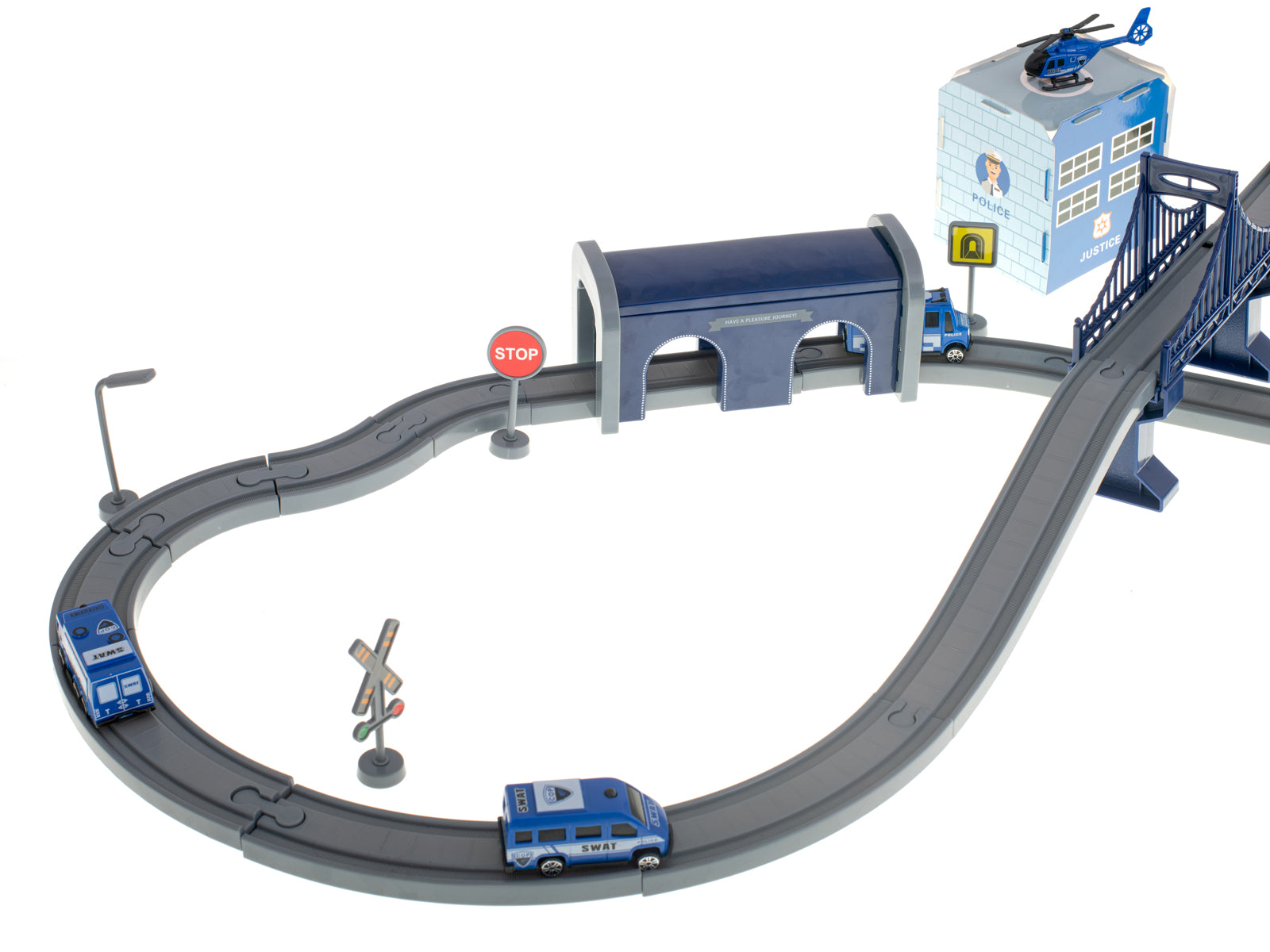 Electric Train Train Police Cars 92 Elements ~300cm