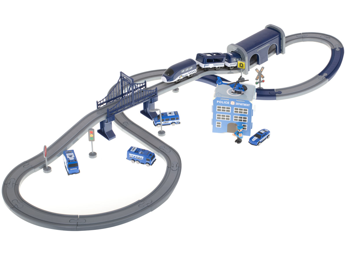 Electric Train Train Police Cars 92 Elements ~300cm