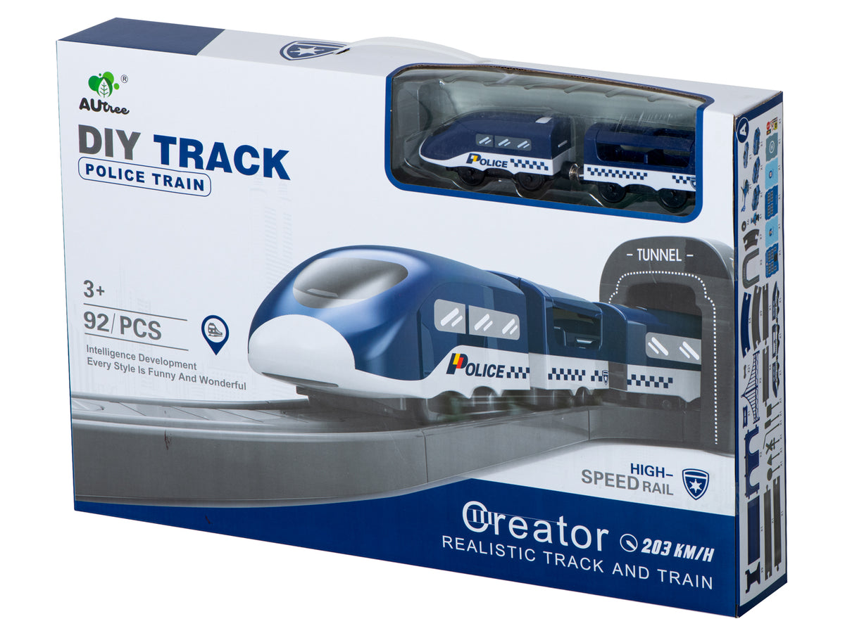 Electric Train Train Police Cars 92 Elements ~300cm