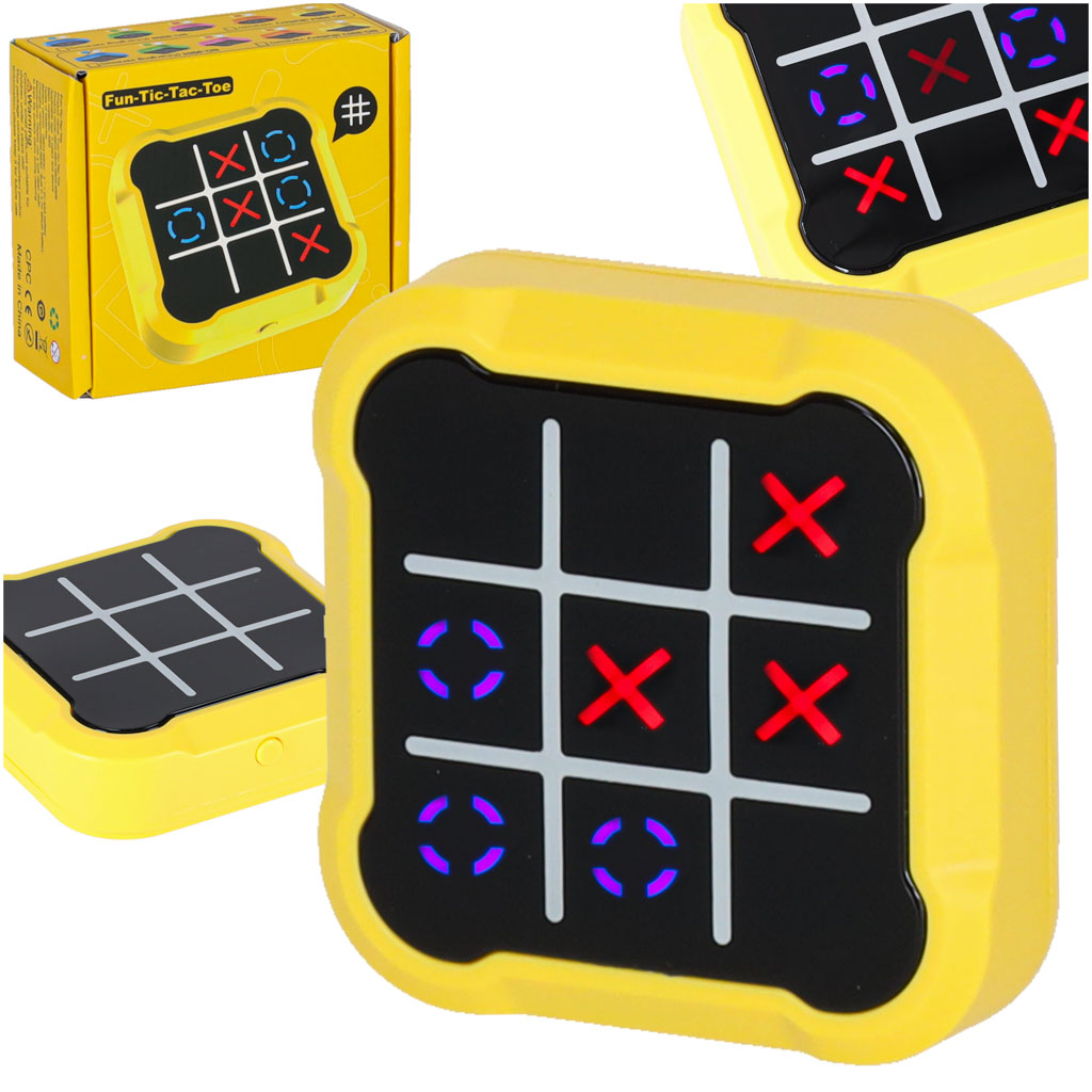 Circle Cross Cross Electronic Puzzle Game Tic Tac Toe Portable Console Yellow