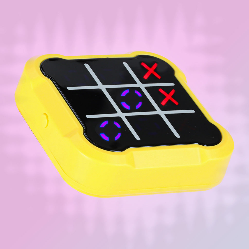Circle Cross Cross Electronic Puzzle Game Tic Tac Toe Portable Console Yellow